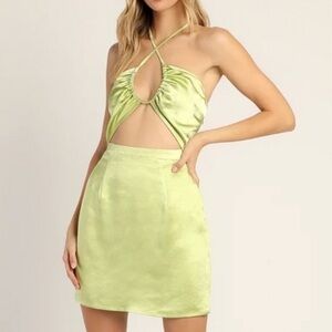 Lulu's Light Green Backless Dress